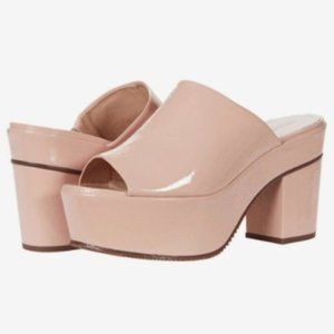 $98 (8.5) SCHUTZ Dusty Rose CORYNA Peep-Toe Patent Leather Platform Sandal